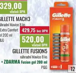 Ratio GILLETTE FUSION5 náhradní hlavice 8 ks +ZDARMA Fusion gel 200 ml nabídka