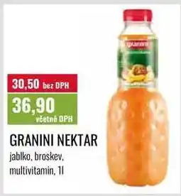 Ratio GRANINI NEKTAR, jablko, broskev, multivitamin, 11 nabídka