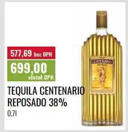 Ratio TEQUILA CENTENARIO REPOSADO 38%, 0,71 nabídka