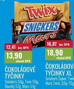 Ratio ČOKOLÁDOVÉ TYČINKY, Snickers nabídka