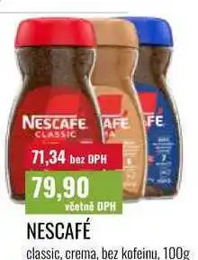 Ratio NESCAFÉ classic, crema, bez kofeinu nabídka