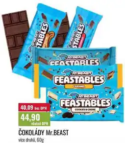 Ratio ČOKOLÁDY Mr.BEAST více druhů nabídka