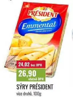 Ratio SÝRY PRÉSIDENT více druhů nabídka