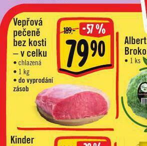 Albert Vepřová pečeně bez kosti nabídka