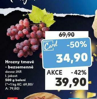 Kaufland Hrozny tmavé bezsemenné nabídka