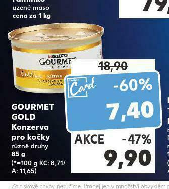 Kaufland Gourmet gold konzerva pro kočky nabídka