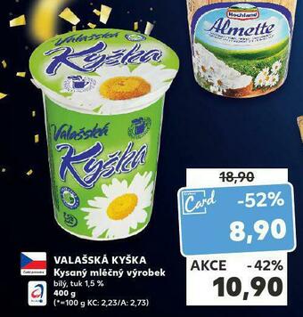 Kaufland Valašská kyška kysaný mléčný výrobek nabídka