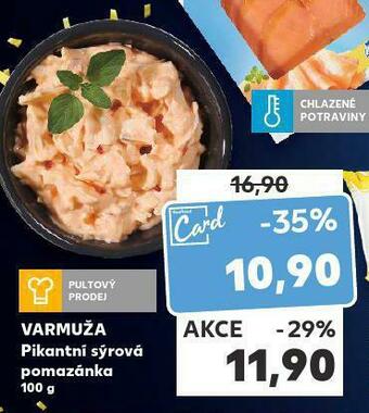 Kaufland Varmuža pikantní sýrová pomazánka nabídka