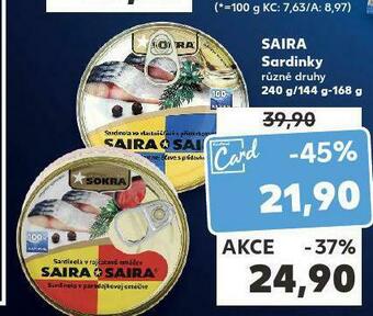 Kaufland Saira sardinky nabídka