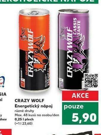 Kaufland Crazy wolf energetický nápoj nabídka