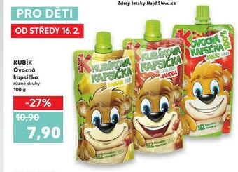 Kaufland Kubík ovocná kapsička nabídka