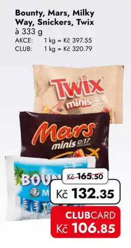 TRAVEL FREE Twix, Mars, Bounty nabídka