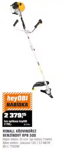 OBI Riwall křovinořez benzinový rpb 500 nabídka