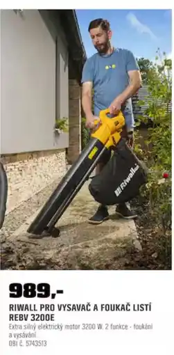 OBI Riwall pro vysavač a foukač listí rebv 3200e nabídka