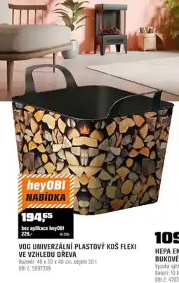 OBI heyOBI vog univerzální plastový koš flexi ve vzhledu dřeva nabídka