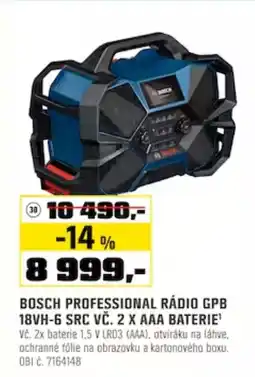 OBI Bosch professional rádio gpb 18vh-6 src vč. 2 x aaa baterie nabídka