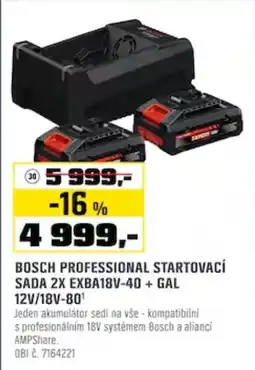 OBI Bosch Professional startovací sada 2x exba18v-40 + gal 12v/18v-80 nabídka