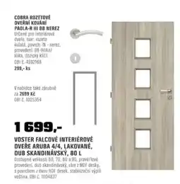 OBI Voster falcové interiérové dveře aruba 4/4, lakované, dub skandinávský, 80 l nabídka