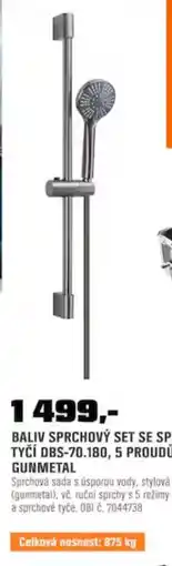 OBI Baliv sprchový set se sprchovou tyčí dbs-70.180, 5 proudů, gunmetal nabídka