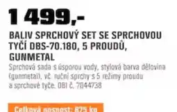 OBI Baliv sprchový set se sprchovou tyčí dbs-70.180, 5 proudů, gunmetal nabídka