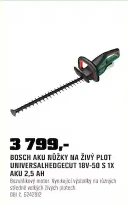 OBI Bosch aku nůžky na živý plot universalhedgedcut 18v-50 s 1x aku 2,5 ah nabídka