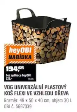 OBI heyOBI VOG univerzální plastový koš flexi ve vzhledu dřeva nabídka