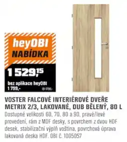 OBI Voster falcové interiérové dveře metrix 2/3, lakované, dub bělený, 80 l nabídka