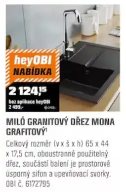OBI heyOBI Milov Granitový Dřez Mona Grafitový nabídka