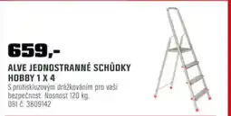 OBI Alve jednostranné schůdky hobby 1 x 4 nabídka