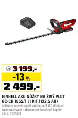 OBI Einhell aku nůžky na živý plot gc-ch 1855/1 li kit (1x2,5 ah) nabídka