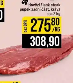 Jip Hovězí Flank steak pupek zadní část, kráva nabídka