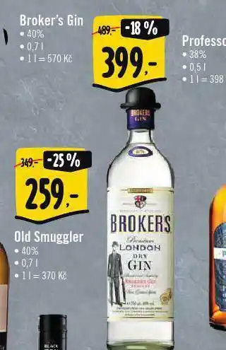Albert Broker´s gin nabídka