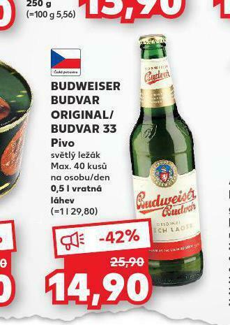 Kaufland Pivo budweiser budvar nabídka