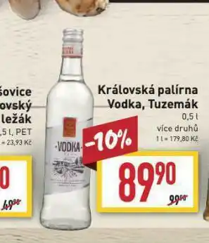 Billa Vodka, tuzemák nabídka