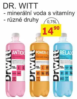 BENE Nápoje DR. WITT - minerální voda s vitamíny, různé druhy nabídka