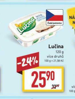 Billa Lučina sýr nabídka