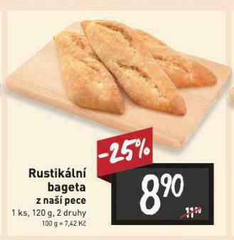 Billa Rustikální bageta nabídka