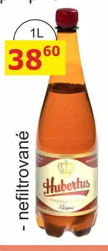 BENE Nápoje Pivovar Kácov Hubertus Světlé výčepní pivo nefiltrované nabídka