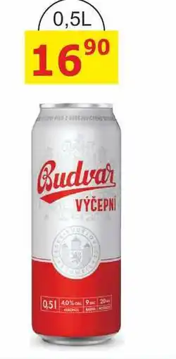 BENE Nápoje BUDVAR Pivo světlé výčepní plechovka 0,5l 0.5l nabídka