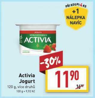 Billa Activia jogurt nabídka