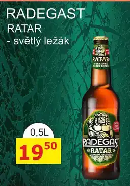 BENE Nápoje RADEGAST RATAR světlý ležák nabídka