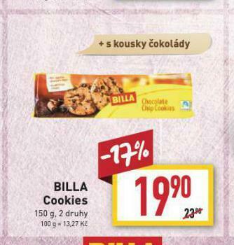 Billa Cookies nabídka