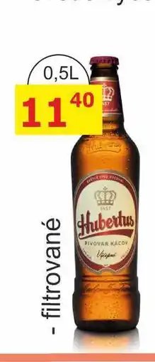 BENE Nápoje Pivovar Kácov Hubertus Světlé výčepní pivo nabídka