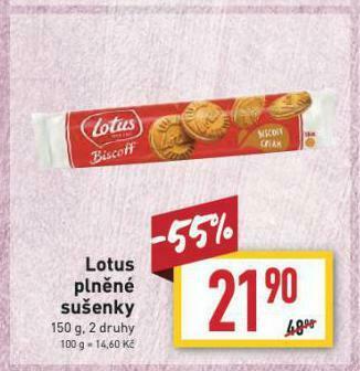 Billa Lotus plněné sušenky nabídka