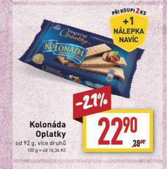 Billa Kolonáda oplatky nabídka