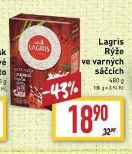 Billa Lagris rýže ve varných sáčcích nabídka