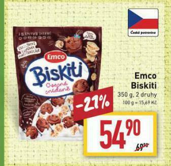Billa Emco biskiti nabídka