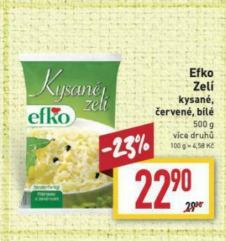 Billa Efko zelí nabídka