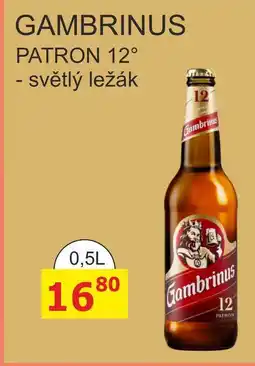 BENE Nápoje GAMBRINUS PATRON 12° - světlý ležák nabídka