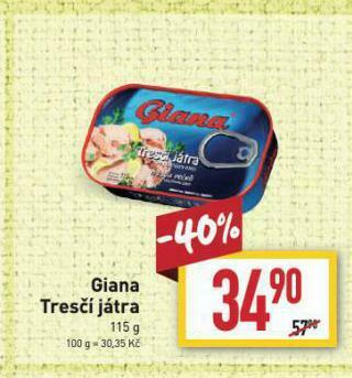 Billa Giana tresčí játra nabídka